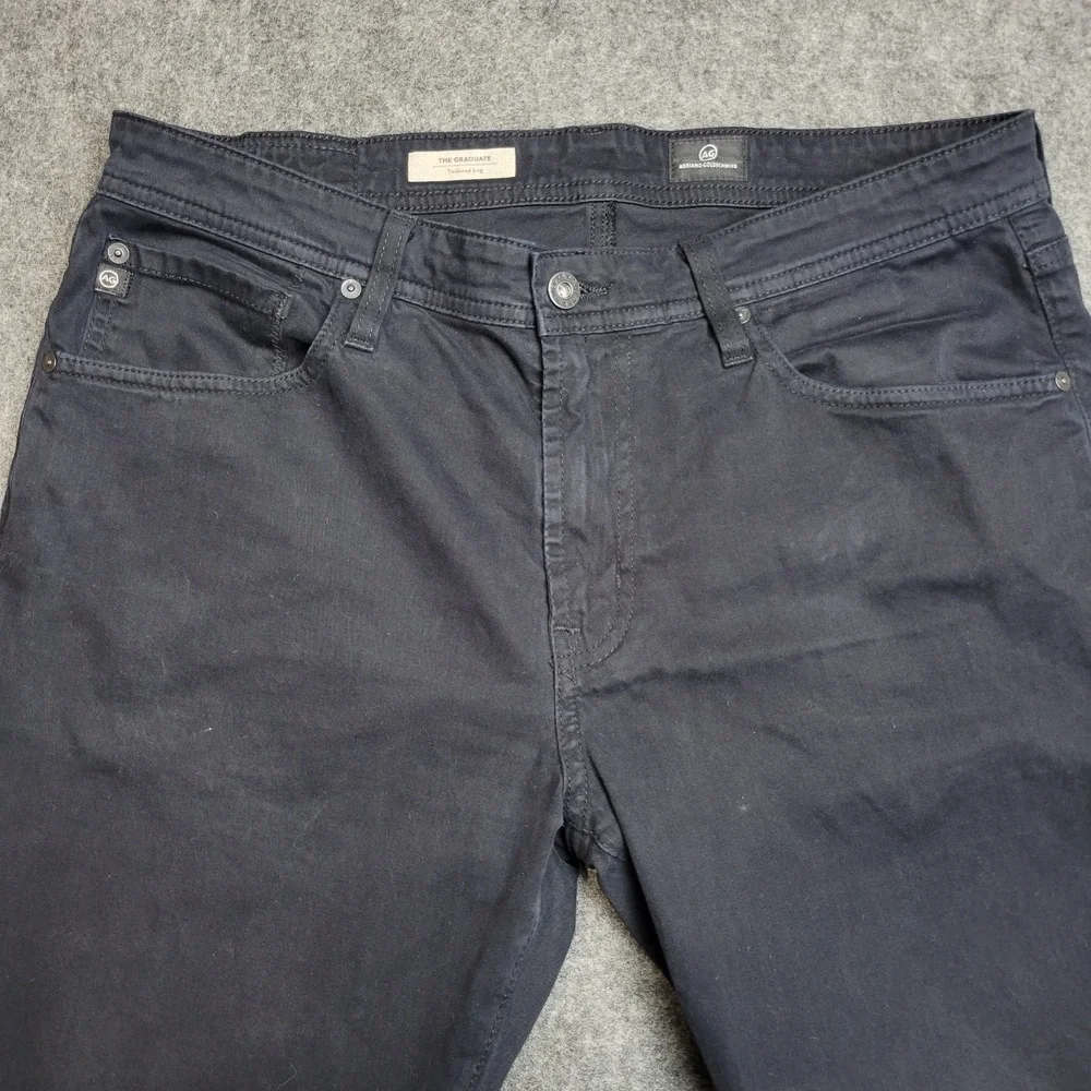AG Adriano Goldschmied Jeans Mens 34x27 Black Stretch The Graduate Tailored Leg